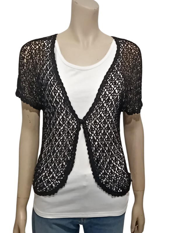 Black Crochet Top size Large