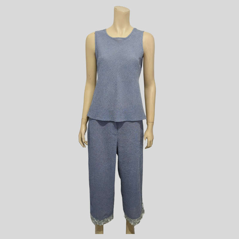 Metalic Blue Top, Pants and Jacket Set size 12