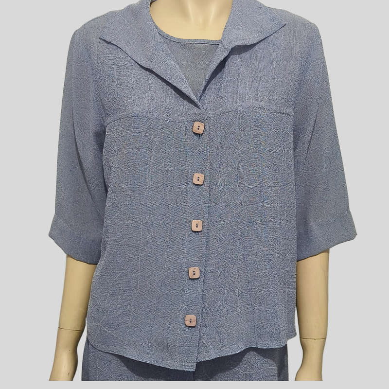 Metalic Blue Top, Pants and Jacket Set size 12