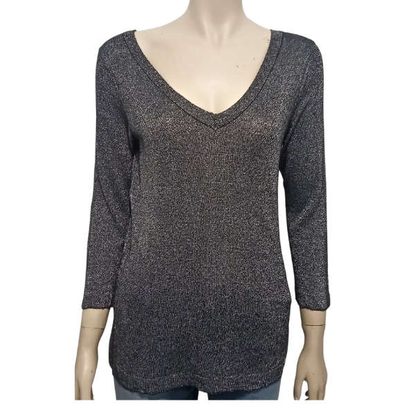 Black and Silver Top Size Small