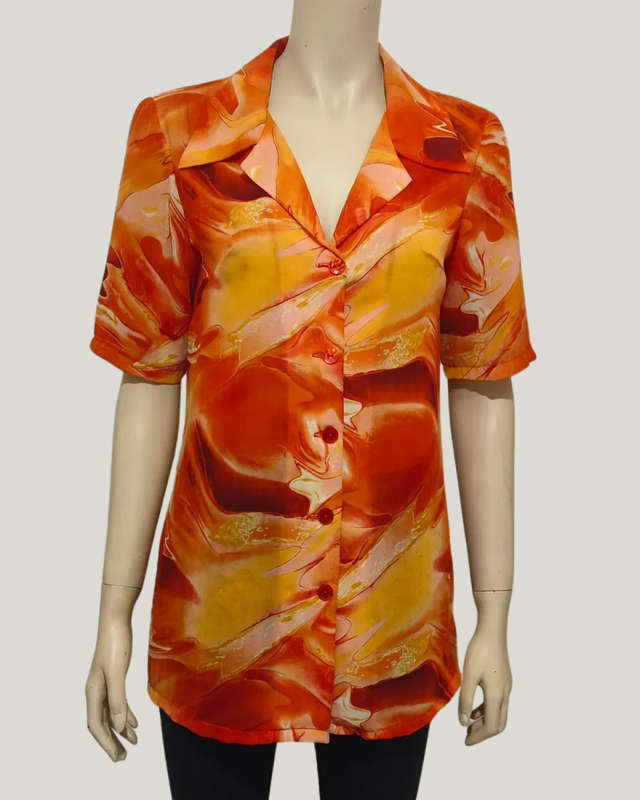 Orange and Yellow Floral Shirt size 10