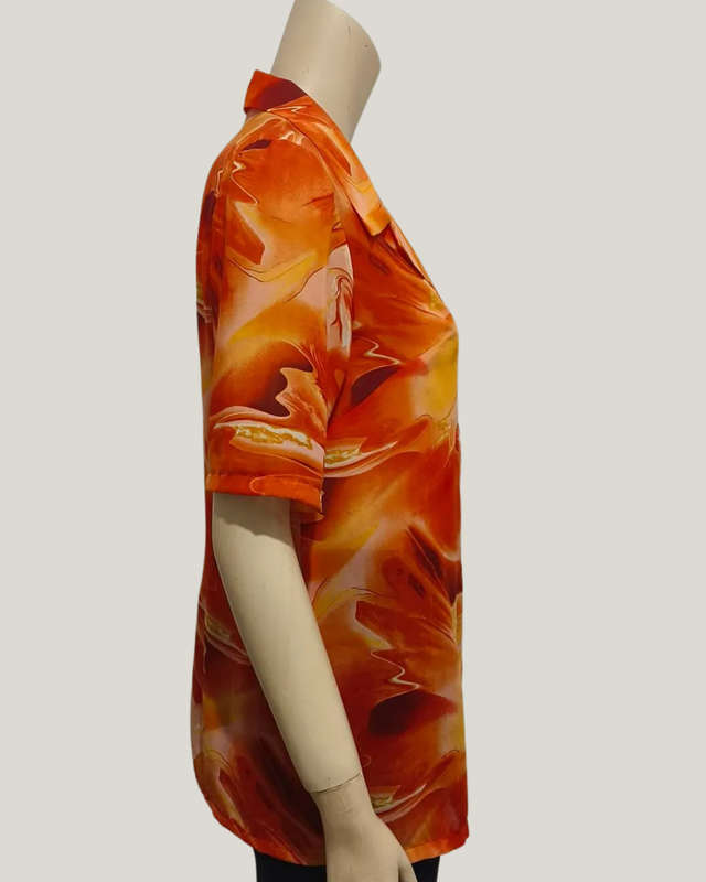 Orange and Yellow Floral Shirt size 10