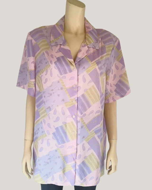 Lilac, Pink and Yellow Pastel Shirt size 2XL