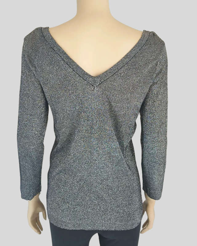 Grey Silver Top size small/8/10