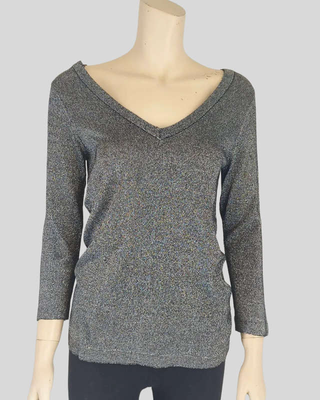 Grey Silver Top size small/8/10
