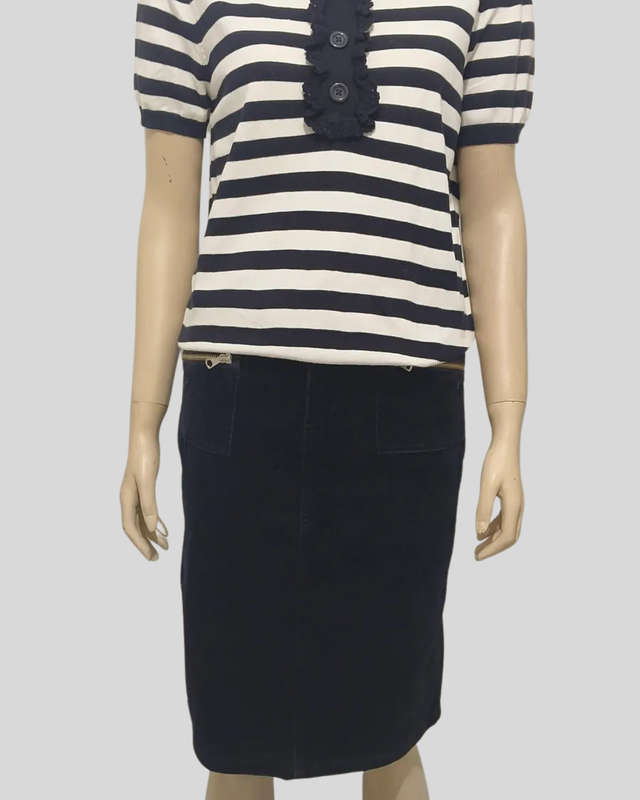 Black Corduroy Calf length skirt size 10 from Legit