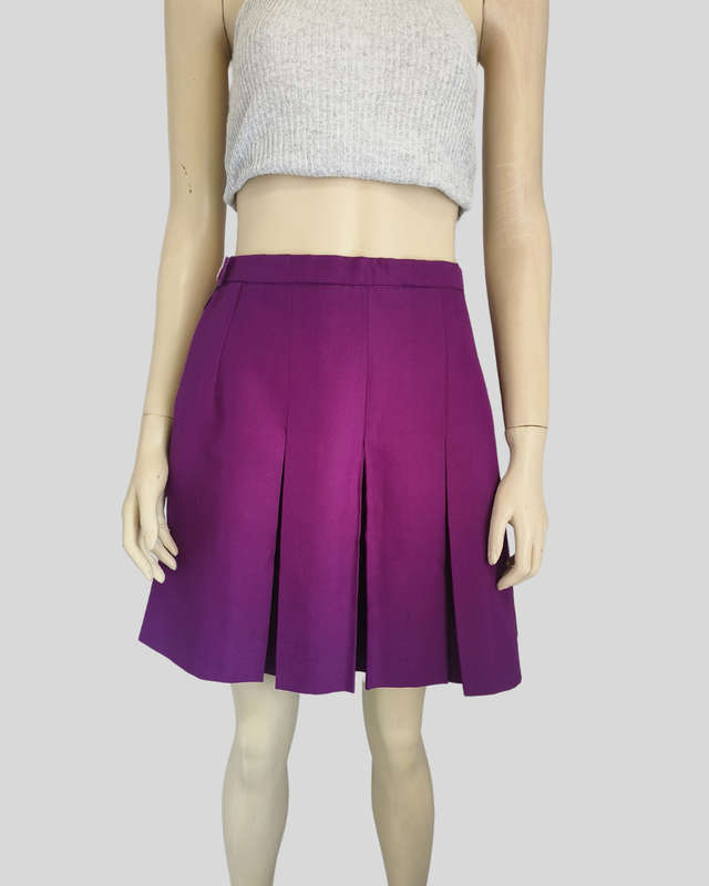 Purple Pleated Mini Skirt medium
