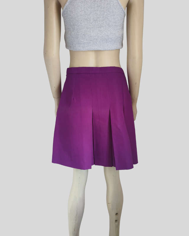 Purple Pleated Mini Skirt medium