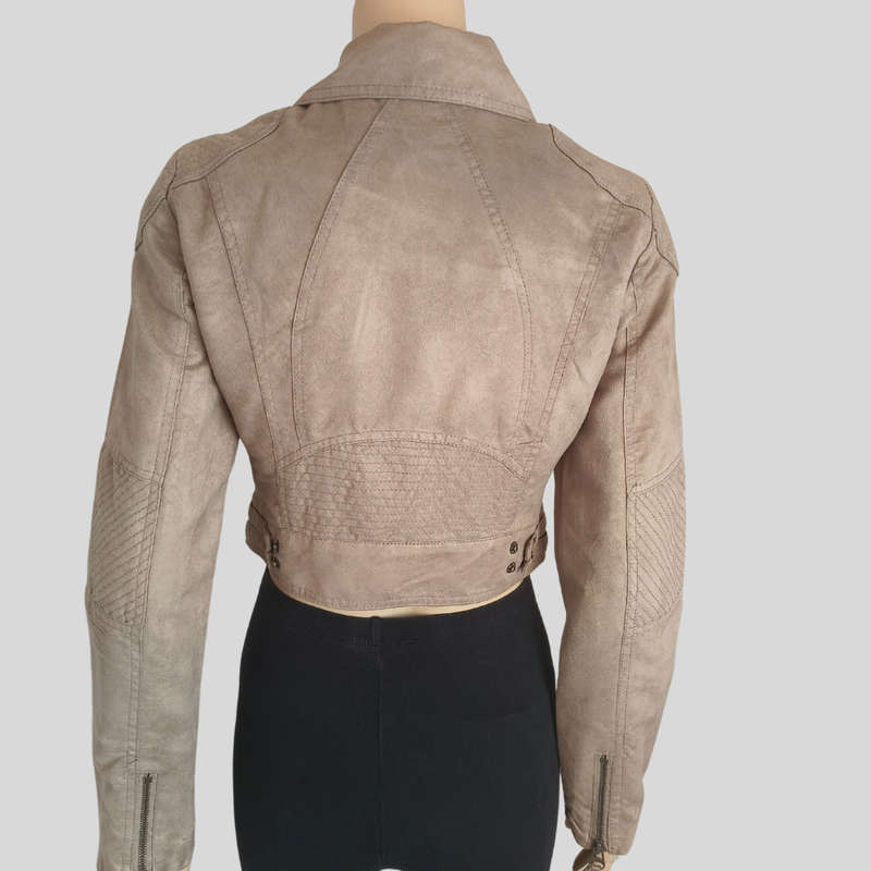 Light Grey Soft faux Leather Jacket size 8/10