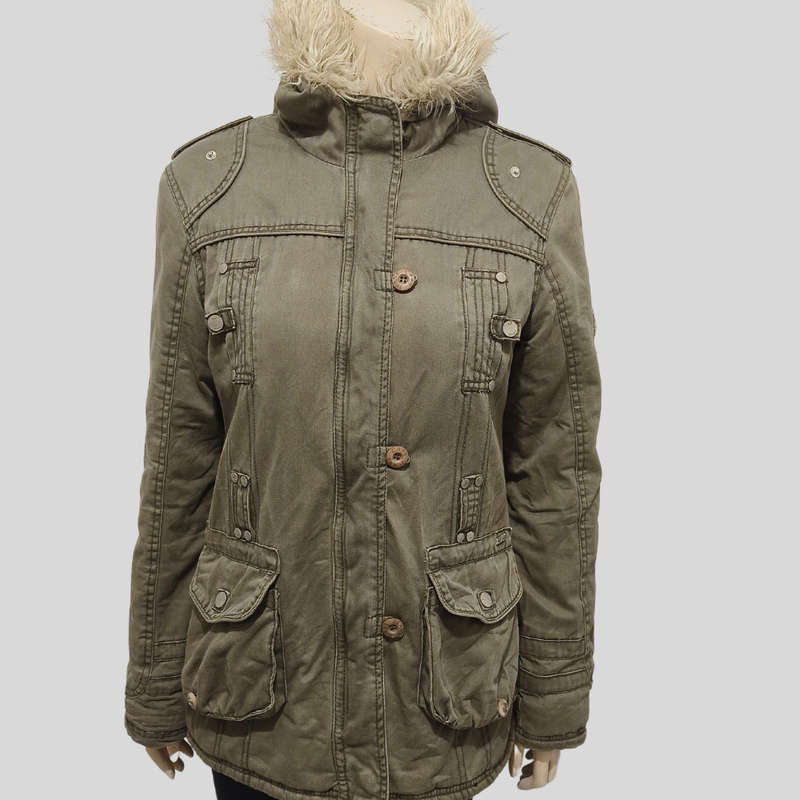 Khaki Military style Jacket size 10/12