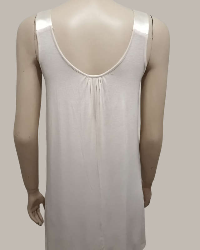 Cream Sleeveless Top with Silver Sequins size XS