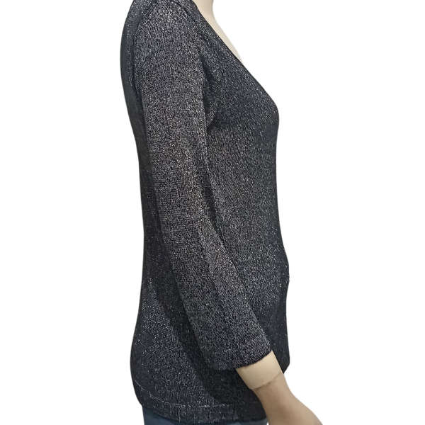 Black and Silver Top Size Small