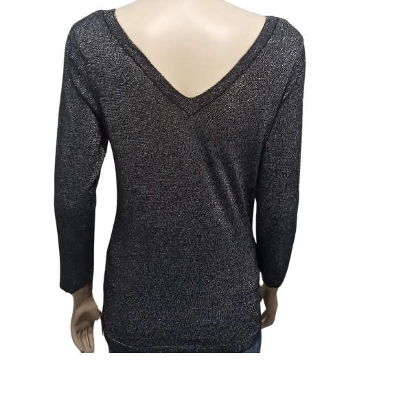 Black and Silver Top Size Small