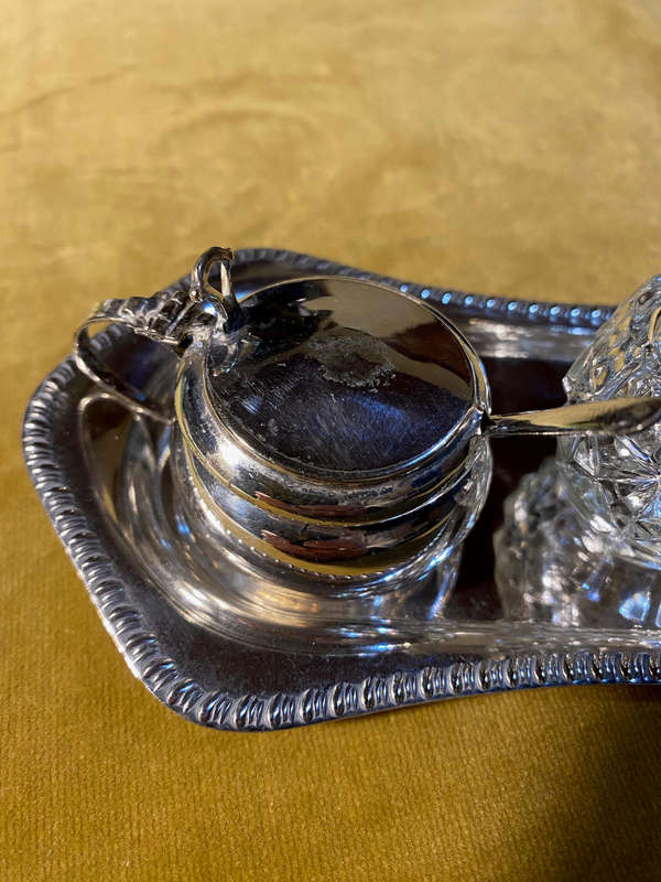 Antique Silver Plated Condiment Set