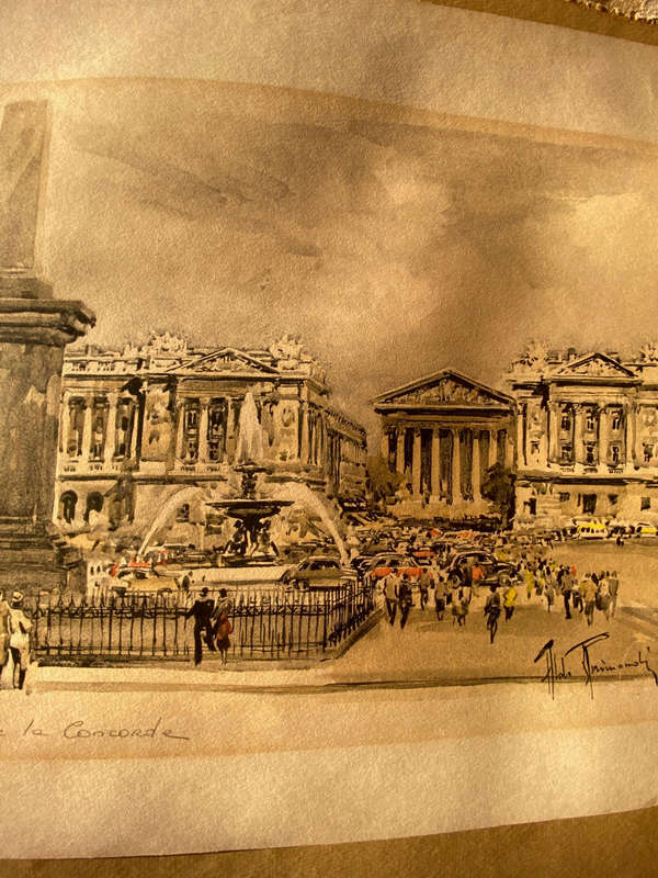 Paris. Place de la Concorde. Watercolour by Alan Gainsnoty