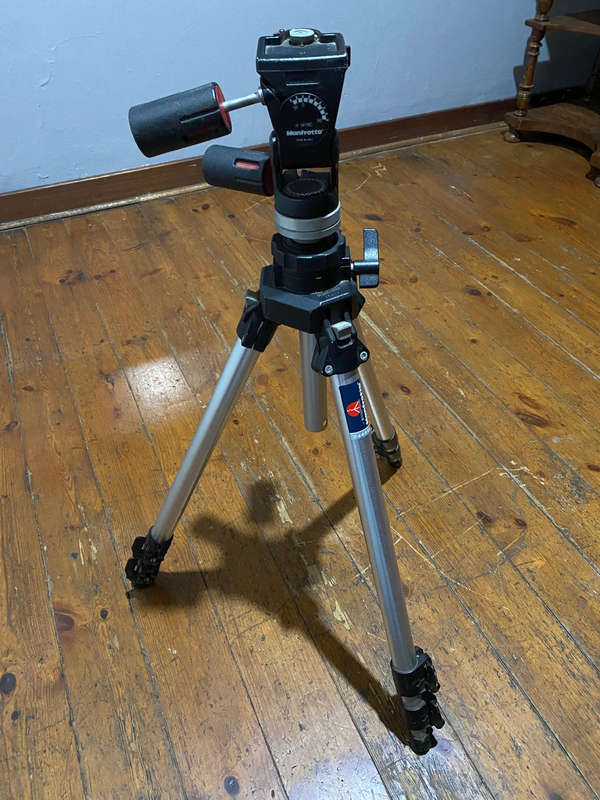 Manfrotto Professional Tripod Model #055C plus 141 RC Manfrotto Heavy-Duty 3-Way Tripod