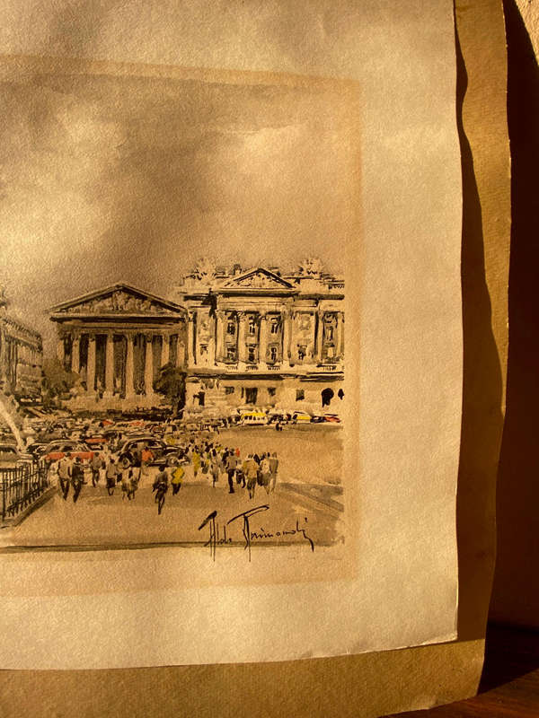 Paris. Place de la Concorde. Watercolour by Alan Gainsnoty