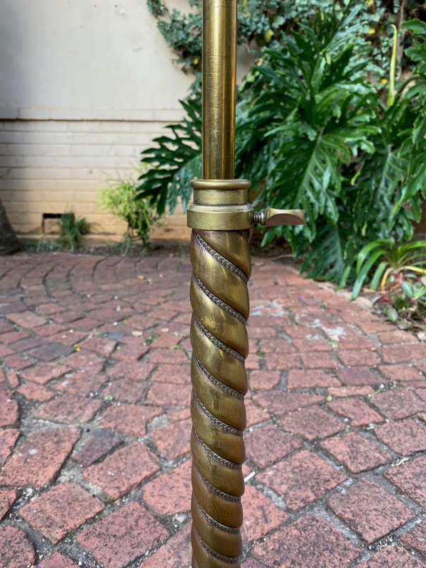 Antique Brass Telescopic Wine Table With Twisted Column And Lions Paw Feet