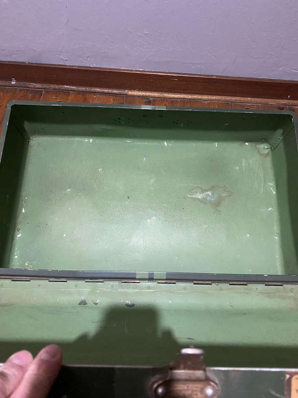WW2 Military Demob Green Aluminium Suitcase - with key