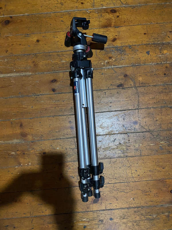 Manfrotto Professional Tripod Model #055C plus 141 RC Manfrotto Heavy-Duty 3-Way Tripod