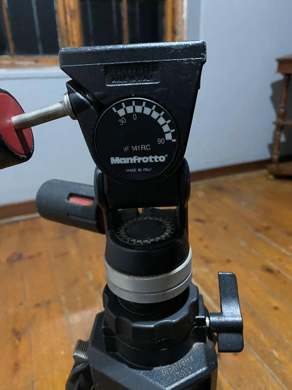 Manfrotto Professional Tripod Model #055C plus 141 RC Manfrotto Heavy-Duty 3-Way Tripod