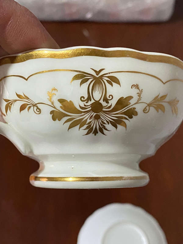 Antique 19th Century Tea and Coffee Cup With saucers - Gilt Decoration