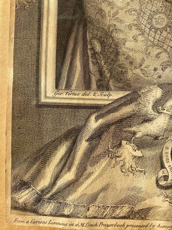 1732 ORIGINAL ANTIQUE PRINT JOHN DUKE OF BEDFORD REGENT OF FRANCE