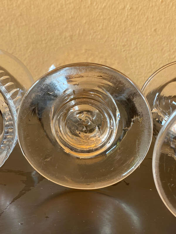 Antique Etched Glass 1800's x4
