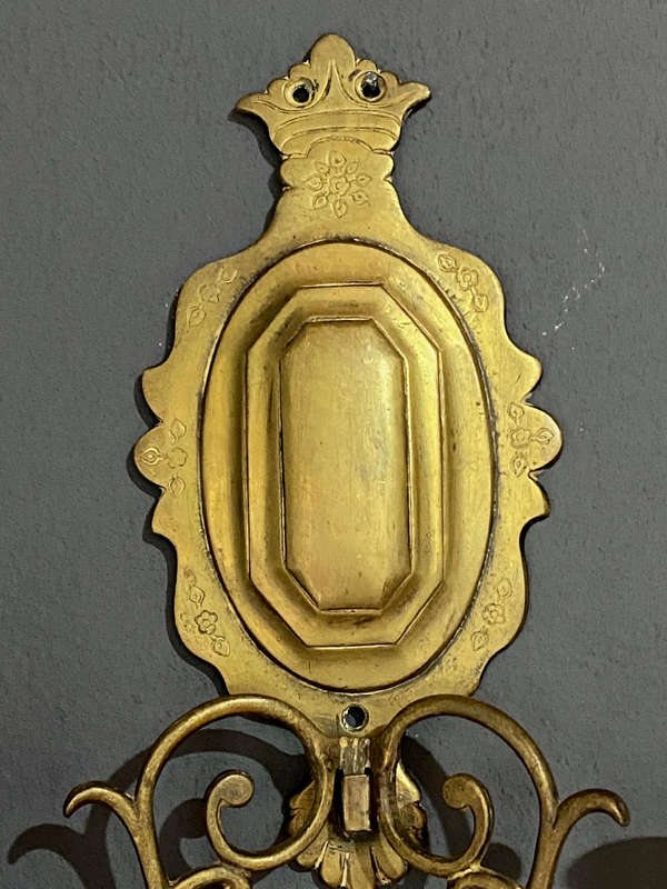 Antique Brass Wall Sconce 19th Century