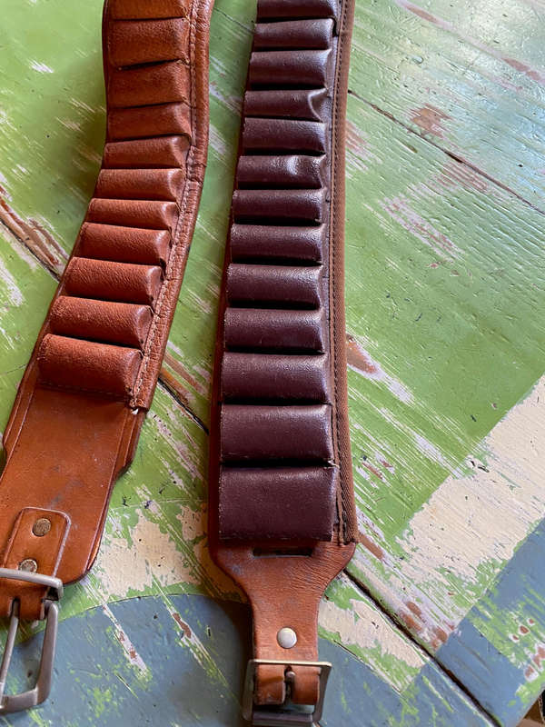 Vintage Leather bandolier/ammunition belt x2
