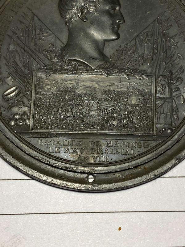 Early 19th Century Napoleon Bonaparte Battle of Marengo Uniface Medallion.