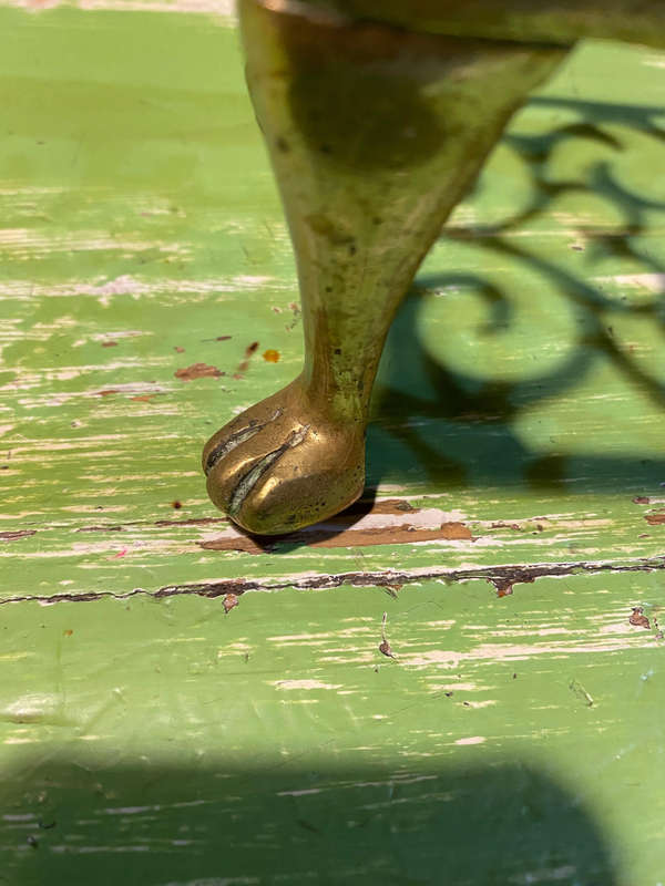Golden Brass Trivet With Claw Feet 18th Century