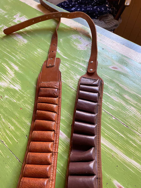 Vintage Leather bandolier/ammunition belt x2