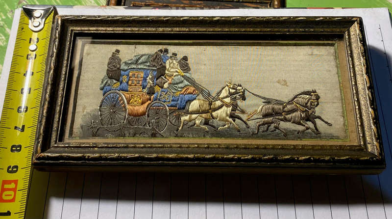 Original Set Stevengraph Antique Woven Silk picture
