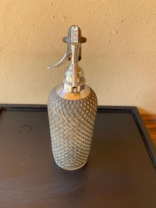 Vintage Antique 1930s Sparklets Soda Siphon Seltzer Water Bottle Glass Bar Décor