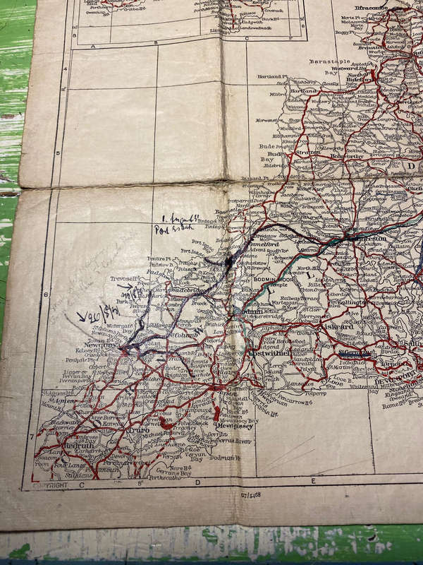 Geographia 1931 road map of south west england and south wales