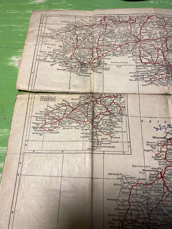 Geographia 1931 road map of south west england and south wales