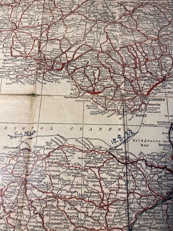 Geographia 1931 road map of south west england and south wales