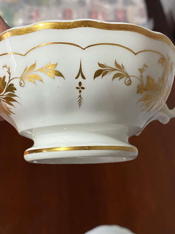 Antique 19th Century Tea and Coffee Cup With saucers - Gilt Decoration