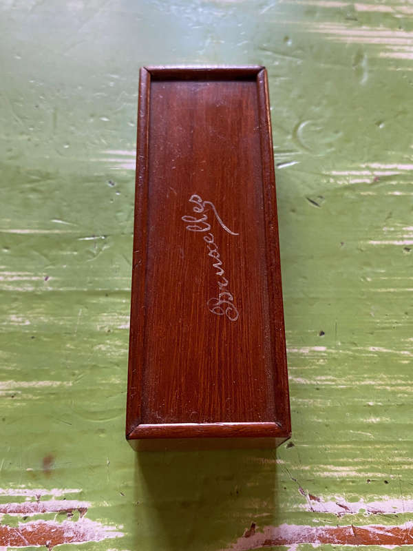 Antique Bone & Ebony 28 Piece Dominoes Set In Original Wooden Box