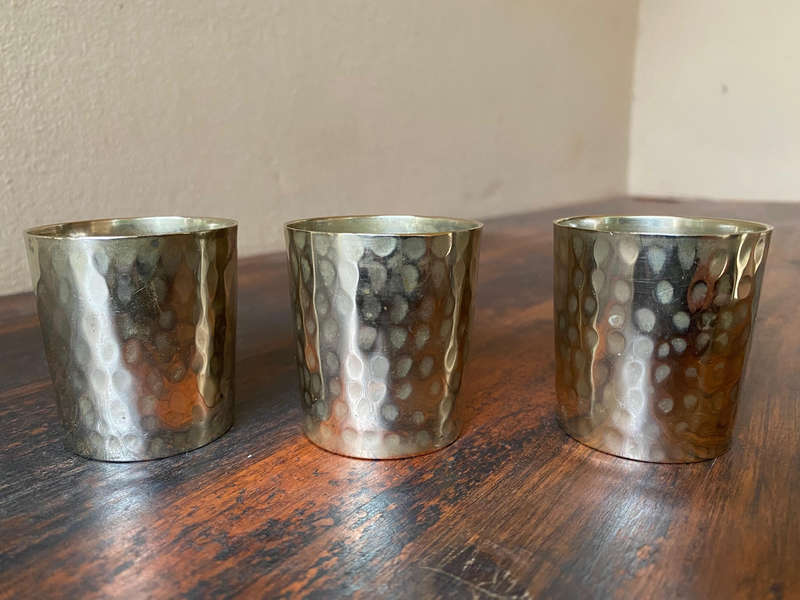 Mid-century Swedish set of three silver-plated cups