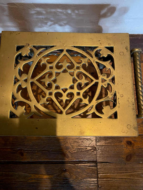 Antique 1800s English Brass Fireplace Footman