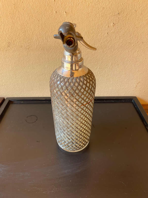 Vintage Antique 1930s Sparklets Soda Siphon Seltzer Water Bottle Glass Bar Décor