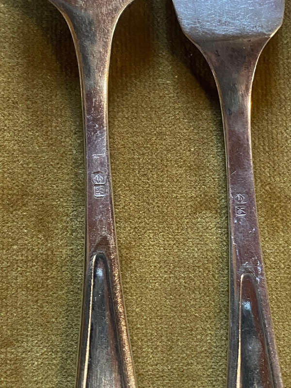 Antique German Silver Plated Fish Knives and Forks