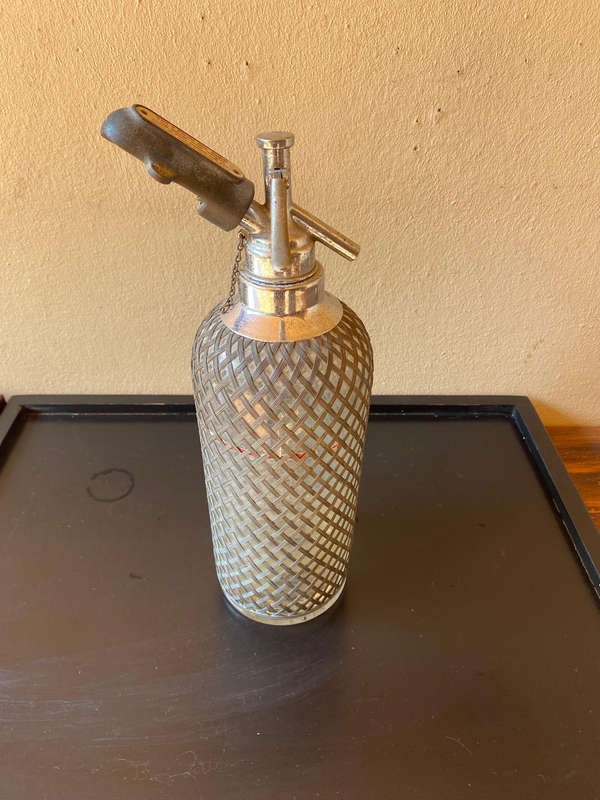Vintage Antique 1930s Sparklets Soda Siphon Seltzer Water Bottle Glass Bar Décor