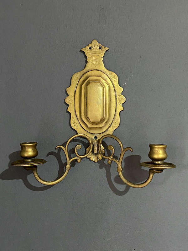Antique Brass Wall Sconce 19th Century