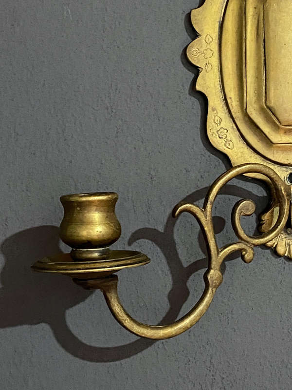 Antique Brass Wall Sconce 19th Century