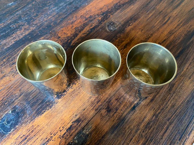 Mid-century Swedish set of three silver-plated cups
