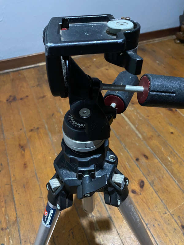 Manfrotto Professional Tripod Model #055C plus 141 RC Manfrotto Heavy-Duty 3-Way Tripod