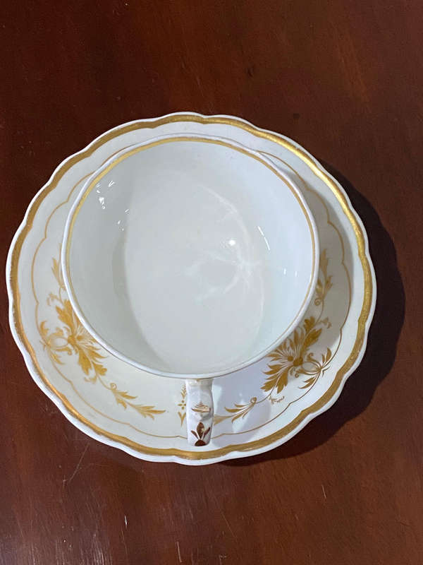 Antique 19th Century Tea and Coffee Cup With saucers - Gilt Decoration